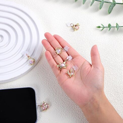 6 Pcs Dust Plug Charm, Y2K Phone Dust Plug Charm, Stars and Moon Fantasy Pendant Compatible with Phone Type C/USB C Charger Port in Saudi Arabia