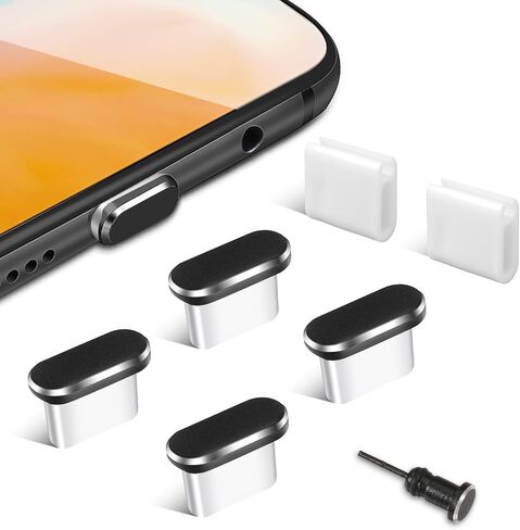 USB C Dust Plug, 4 Pack Type C Plug Covers USB-C Port Cover Charging Port Protector Cap Type-C Dust Plugs with SIM Card Pin Compatible with Most Mobile Phones with Type-C Ports in Saudi Arabia