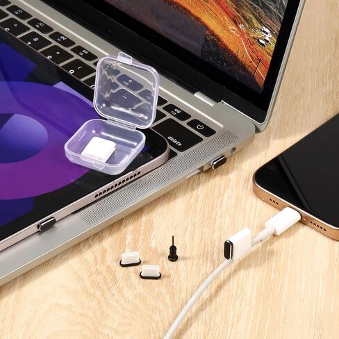 USB C Dust Plug, 4 Pack Type C Plug Covers USB-C Port Cover Charging Port Protector Cap Type-C Dust Plugs with SIM Card Pin Compatible with Most Mobile Phones with Type-C Ports in Saudi Arabia