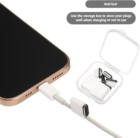 USB C Dust Plug, 4 Pack Type C Plug Covers USB-C Port Cover Charging Port Protector Cap Type-C Dust Plugs with SIM Card Pin Compatible with Most Mobile Phones with Type-C Ports in Saudi Arabia