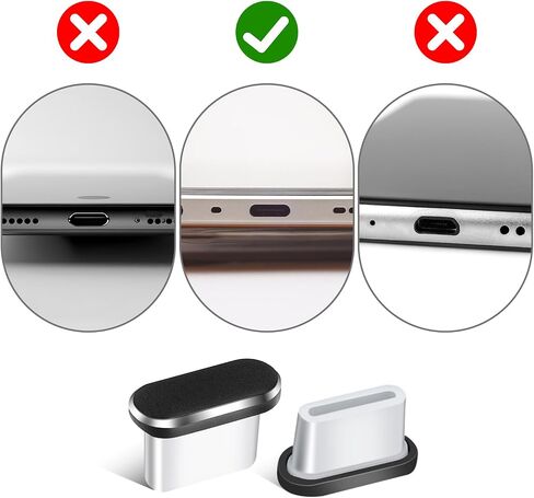 USB C Dust Plug, 4 Pack Type C Plug Covers USB-C Port Cover Charging Port Protector Cap Type-C Dust Plugs with SIM Card Pin Compatible with Most Mobile Phones with Type-C Ports in Saudi Arabia