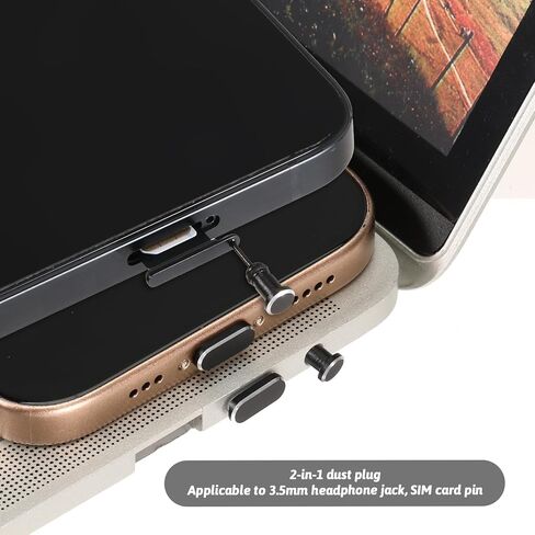 USB C Dust Plug, 4 Pack Type C Plug Covers USB-C Port Cover Charging Port Protector Cap Type-C Dust Plugs with SIM Card Pin Compatible with Most Mobile Phones with Type-C Ports in Saudi Arabia