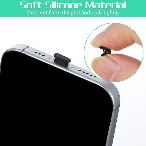 50 PCS USB C Port Cover Silicone Type C Dust Plugs Anti-Dust Charging Port Protectors for i Phone Samsung i Pad & More USB-C Devices (Black with Cleaning Brush) Durable Waterproof Universal Fit in Saudi Arabia