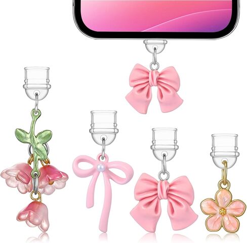 12 PCS Dust Slug Scarms متوافق مع Type C شحن Port Port Flower Charm Gift للرجال للنساء Book Book Loving القراء. in Kuwait