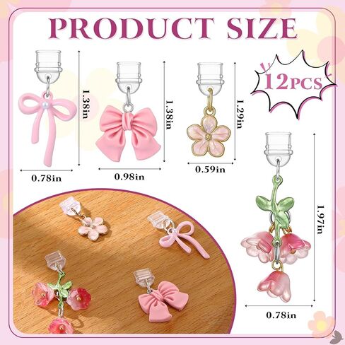 12 PCS Dust Slug Scarms متوافق مع Type C شحن Port Port Flower Charm Gift للرجال للنساء Book Book Loving القراء. in Kuwait