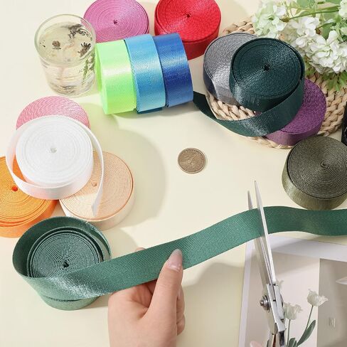 GLOBLELAND 15Pcs 15Colors 3M Nylon Strap Webbing Straps Backpack Straps Nylon Belt Webbing Strapping for Seatbelt Bag Luggage Pet Collars DIY Crafts Sewing in Saudi Arabia