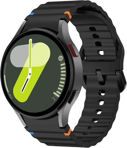 نطاقات رياضية متوافقة مع Samsung Galaxy Watch 7 6 5 40mm 44 مم ، لا توجد فرق حزام مموج بالسيليكون ناعمة من أجل Galaxy Watch 6 Classic 43mm 47mm/Watch 5 Pro 45mm Women Men in Kuwait