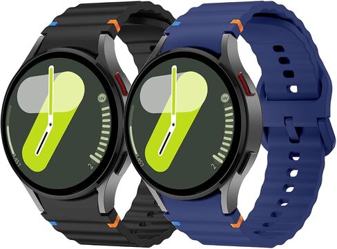 نطاقات رياضية متوافقة مع Samsung Galaxy Watch 7 6 5 40mm 44 مم ، لا توجد فرق حزام مموج بالسيليكون ناعمة من أجل Galaxy Watch 6 Classic 43mm 47mm/Watch 5 Pro 45mm Women Men in Kuwait