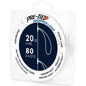 20 lb Pre-Tied Dropper Loop Knots Line. Fluorocarbon Fishing Line Spool. Loops 16 Inches Apart with 5.5 Inch Loop Size. Perfect for Saltwater & Freshwater Fishing, Snapper & Other Bottom Feeding Fish in Saudi Arabia