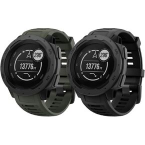 NotoCity for Garmin Instinct Band, Soft Silicone Replacement Watch Strap Compatible with Garmin Instinct 2/ Solar/Tactical(Black) in Saudi Arabia