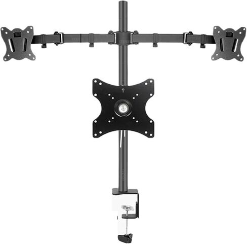 T902-B3 Full Motion 360 Degree 10"-27" Dual Monitor Desktop Stand + 32" Monitor Mounting Arm 12kg PC Stand Clamp Base in Saudi Arabia