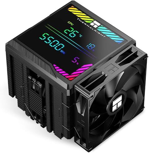Thermalright Peerless Assassin 140 Digital Black CPU COWNER ، مراوح PWM مزدوجة مع سرعة 1850 دورة في الدقيقة ، دعم Intel LGA1700/1851/115X/2011/1200 ، AMD: AM4/AM5 ، تبريد وحدة المعالجة المركزية ، غطاء شاشة رقمية أعلى in Saudi Arabia