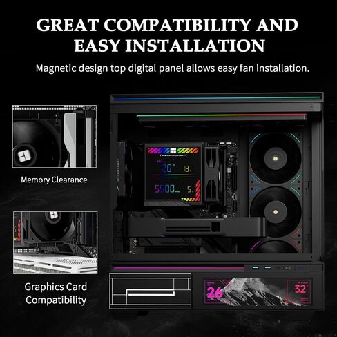 Thermalright Peerless Assassin 140 Digital Black CPU COWNER ، مراوح PWM مزدوجة مع سرعة 1850 دورة في الدقيقة ، دعم Intel LGA1700/1851/115X/2011/1200 ، AMD: AM4/AM5 ، تبريد وحدة المعالجة المركزية ، غطاء شاشة رقمية أعلى in Saudi Arabia