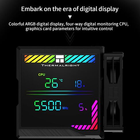 Thermalright Peerless Assassin 140 Digital Black CPU COWNER ، مراوح PWM مزدوجة مع سرعة 1850 دورة في الدقيقة ، دعم Intel LGA1700/1851/115X/2011/1200 ، AMD: AM4/AM5 ، تبريد وحدة المعالجة المركزية ، غطاء شاشة رقمية أعلى in Saudi Arabia