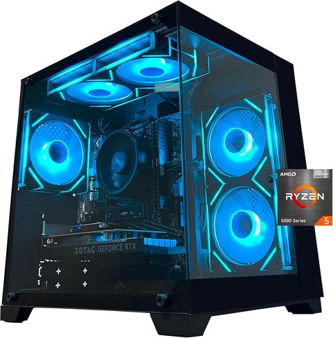 Gaming Desktop Computer PC,AMD Ryzen 5 5600,RTX3050 6GB,32GB RAM and 1TB M.2 NVMe PCle4.0,ARGB Fan,WiFi,Game Design Office Console,Sea View Room,Prebuilt Gaming PC Tower in Saudi Arabia
