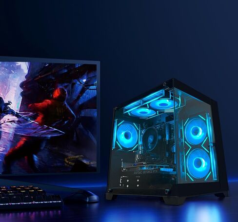 Gaming Desktop Computer PC,AMD Ryzen 5 5600,RTX3050 6GB,32GB RAM and 1TB M.2 NVMe PCle4.0,ARGB Fan,WiFi,Game Design Office Console,Sea View Room,Prebuilt Gaming PC Tower in Saudi Arabia