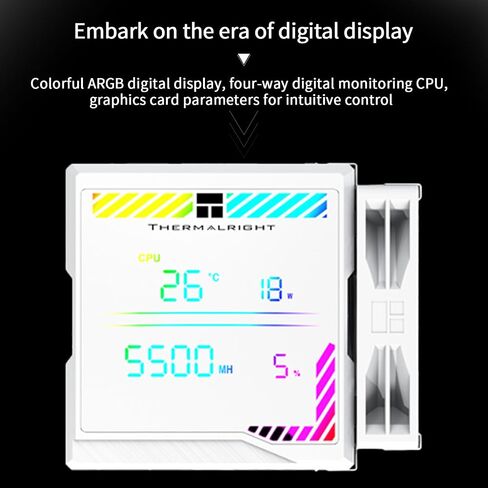 Thermalright Peerless Assassin 140 Digital Black CPU COWNER ، مراوح PWM مزدوجة مع سرعة 1850 دورة في الدقيقة ، دعم Intel LGA1700/1851/115X/2011/1200 ، AMD: AM4/AM5 ، تبريد وحدة المعالجة المركزية ، غطاء شاشة رقمية أعلى in Kuwait