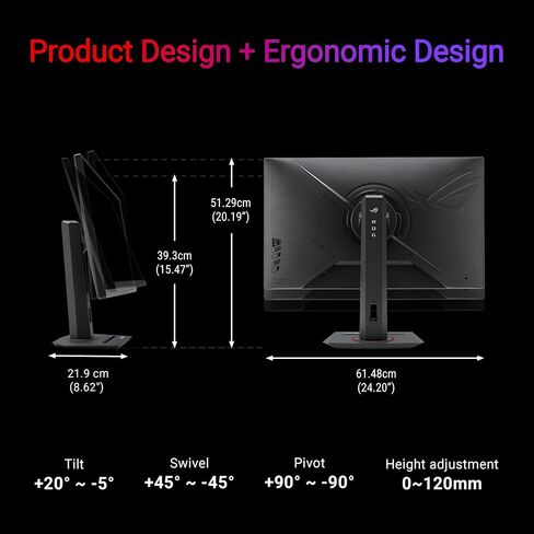 ASUS ROG STRIX 27 "1440p USB-C HDR Moniter (XG27ACMS)-QHD (2560 × 1440) ، 320 هرتز ، 0.3 مللي ثانية ، IPS سريع ، مزامنة ضبابية منخفضة الحركة ، G-Sync ، عرض العرض ، Switch Tripod ، 3 YR ضمان in Saudi Arabia