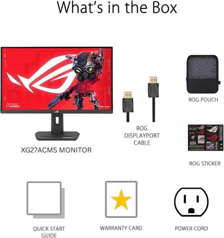 ASUS ROG STRIX 27 "1440p USB-C HDR Moniter (XG27ACMS)-QHD (2560 × 1440) ، 320 هرتز ، 0.3 مللي ثانية ، IPS سريع ، مزامنة ضبابية منخفضة الحركة ، G-Sync ، عرض العرض ، Switch Tripod ، 3 YR ضمان in Saudi Arabia
