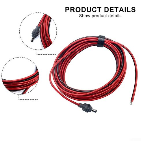 الكابلات من أجل starlink ، كابل الطاقة 14AWG استبدال الكابل المزدوج المزدوج باللون الأحمر والأسود لـ Starlink ، ملحقات كبلات التمديد/Ethernet المقاومة للماء (1M) in Kuwait