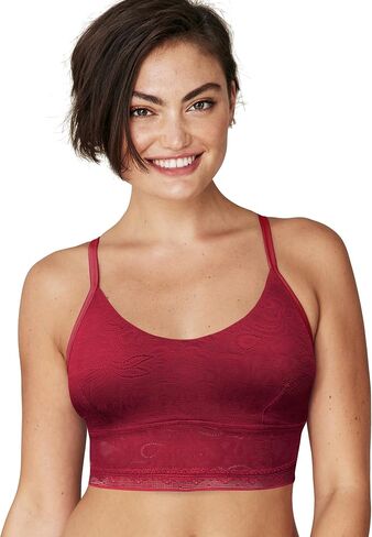حمالة صدر نسائية من الدانتيل من Maidenform - قميص بدون أكمام طويل بدون أسلاك بتصميم كامل، Spice Market Red، X-Large in Kuwait