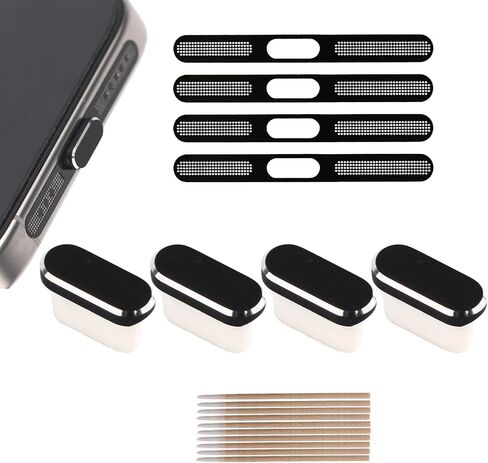 4pcs USB C Dust Plug, Metal Type C Charging Port Cover with Speaker Dust Covers USB-C Protector Cap for iPhone 16/15 Series All Models Phone Accessories in Saudi Arabia