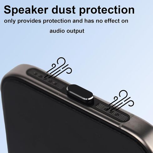 4pcs USB C Dust Plug, Metal Type C Charging Port Cover with Speaker Dust Covers USB-C Protector Cap for iPhone 16/15 Series All Models Phone Accessories in Saudi Arabia