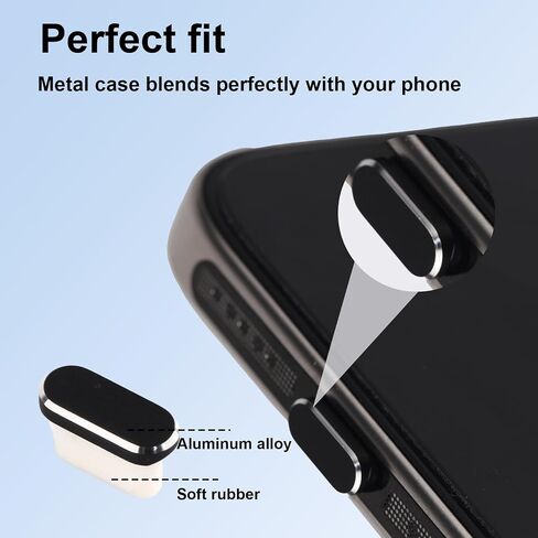 4pcs USB C Dust Plug, Metal Type C Charging Port Cover with Speaker Dust Covers USB-C Protector Cap for iPhone 16/15 Series All Models Phone Accessories in Saudi Arabia