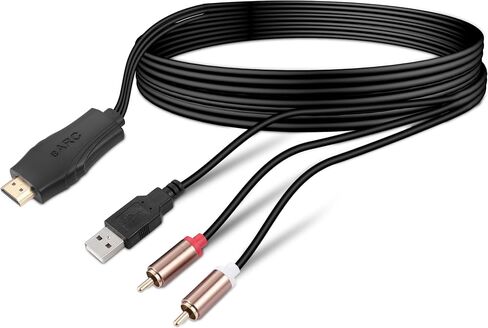 192 كيلو هرتز HDMI EARC/ARC إلى RCA Audio Converter للتلفزيون إلى Soundbar ، PLUCT & PLAY 3.7ft/1.15m EARC إلى RCA L/R Cable Audio Adeio Adapter Flitter for Sound System Home Theater [PCM فقط] in Kuwait