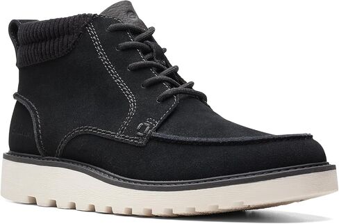 Clarks Men's Barnes Mid Oxford Boot, Black Suede, 10 in Saudi Arabia