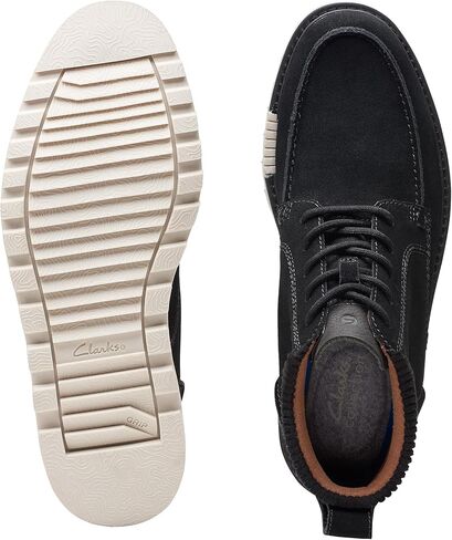 Clarks Men's Barnes Mid Oxford Boot, Black Suede, 10 in Saudi Arabia