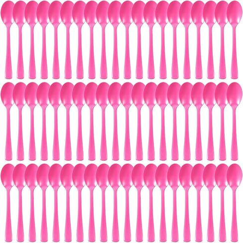 60 Pcs Orange Disposable Plastic Spoons Cutlery Heavy Duty Dinnerware Plastic Silverware Flatware for Home Office School Party Picnics Restaurant Outdoor Events or Every Day Use (Orange) in Kuwait