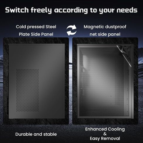Micro ATX Case ، Mini ITX Case مع USB3.0 ، منفذ I/O USB2.0 ، و PSUS القياسي ATX ، تصميم AIR SIDE MATX مع مرشح شبكة الغبار ， أسود in Kuwait