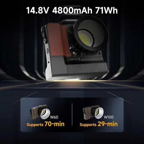 مصباح فيديو COLBOR، W100 100W 2700K-6500K إضاءة إخراج مستمرة للجيب ثنائي اللون مع شاشة LED 3 خيارات تشغيل للتحكم في التطبيق لصناعة الأفلام والبث المباشر، استوديو Cob-Video-Light-Photography-Studio in Kuwait