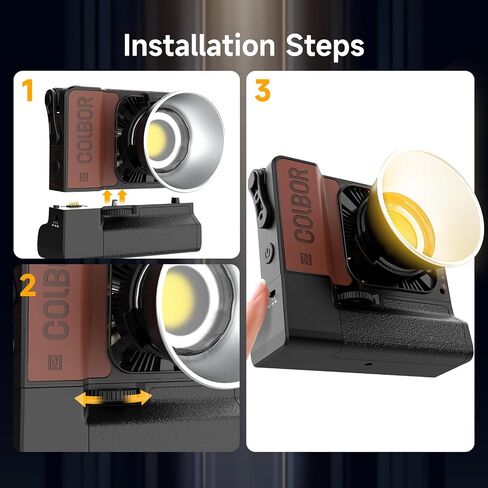 مصباح فيديو COLBOR، W100 100W 2700K-6500K إضاءة إخراج مستمرة للجيب ثنائي اللون مع شاشة LED 3 خيارات تشغيل للتحكم في التطبيق لصناعة الأفلام والبث المباشر، استوديو Cob-Video-Light-Photography-Studio in Kuwait