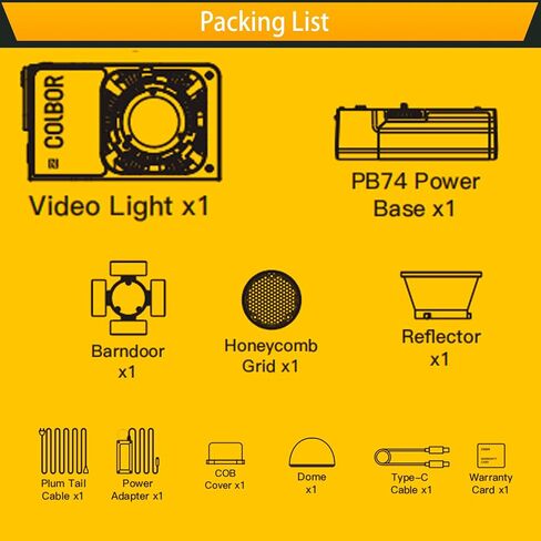 مصباح فيديو COLBOR، W100 100W 2700K-6500K إضاءة إخراج مستمرة للجيب ثنائي اللون مع شاشة LED 3 خيارات تشغيل للتحكم في التطبيق لصناعة الأفلام والبث المباشر، استوديو Cob-Video-Light-Photography-Studio in Kuwait