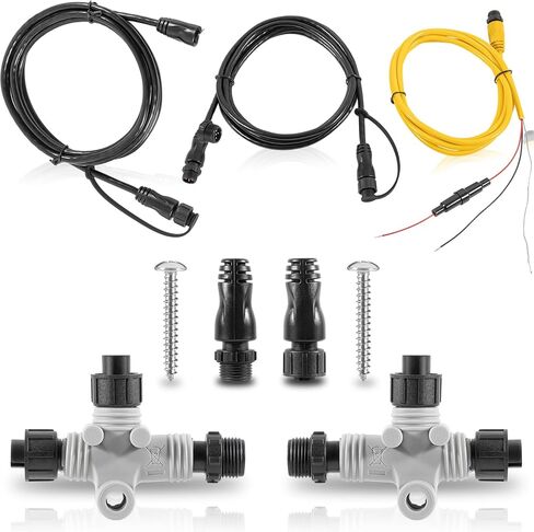 010-11442-00 NMEA 2000 Starter Kit for Garmin Echomap Chirp ، Echomap Plus ، NMEA 2000 Cable ، كابل العمود الفقري ، كابل إسقاط مع توصيل T و Terminator الذكور الإناث in Saudi Arabia