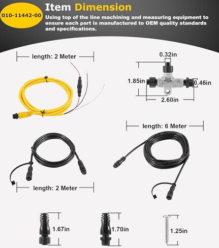 010-11442-00 NMEA 2000 Starter Kit for Garmin Echomap Chirp ، Echomap Plus ، NMEA 2000 Cable ، كابل العمود الفقري ، كابل إسقاط مع توصيل T و Terminator الذكور الإناث in Saudi Arabia