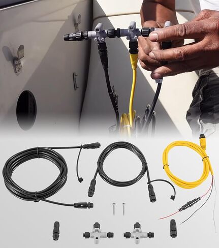 010-11442-00 NMEA 2000 Starter Kit for Garmin Echomap Chirp ، Echomap Plus ، NMEA 2000 Cable ، كابل العمود الفقري ، كابل إسقاط مع توصيل T و Terminator الذكور الإناث in Saudi Arabia