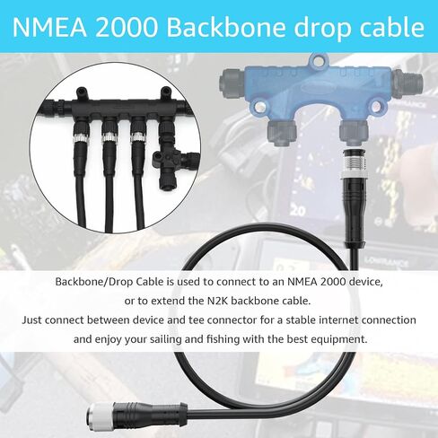 NMEA 2000 (N2K) 3.2 قدم كابل قطرة العمود الفقري ، 39in/78in كابلات التمديد لشبكة NMEA 2000 متوافقة مع جهاز Simrad B&G (3.2 قدم) in Kuwait