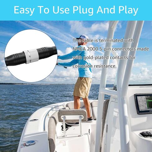 NMEA 2000 (N2K) 3.2 قدم كابل قطرة العمود الفقري ، 39in/78in كابلات التمديد لشبكة NMEA 2000 متوافقة مع جهاز Simrad B&G (3.2 قدم) in Kuwait
