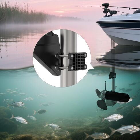 محول محول مشبك القطب القابل للتعديل متوافق مع Lowrance Eagle Eygle Eye 9 - مقابل 20-50 مم القطب المستدير ، وتركيب سهل - متين ودائم (أسود) in Kuwait