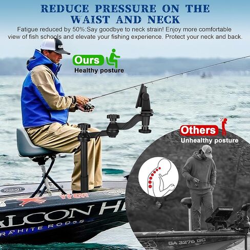 Telescoping Fish Finder Mount,for Fishfinders & Chartplotters,Height-Adjustable Depth Finder Mount Compatible with Lowrance, Garmin, Humminbird and More,for Boats, Kayak (Long Arm) in Saudi Arabia