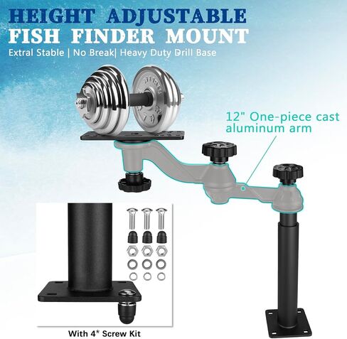 Telescoping Fish Finder Mount,for Fishfinders & Chartplotters,Height-Adjustable Depth Finder Mount Compatible with Lowrance, Garmin, Humminbird and More,for Boats, Kayak (Long Arm) in Saudi Arabia