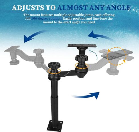 Telescoping Fish Finder Mount,for Fishfinders & Chartplotters,Height-Adjustable Depth Finder Mount Compatible with Lowrance, Garmin, Humminbird and More,for Boats, Kayak (Long Arm) in Saudi Arabia