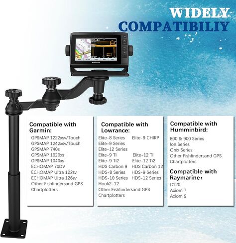 Telescoping Fish Finder Mount,for Fishfinders & Chartplotters,Height-Adjustable Depth Finder Mount Compatible with Lowrance, Garmin, Humminbird and More,for Boats, Kayak (Long Arm) in Saudi Arabia