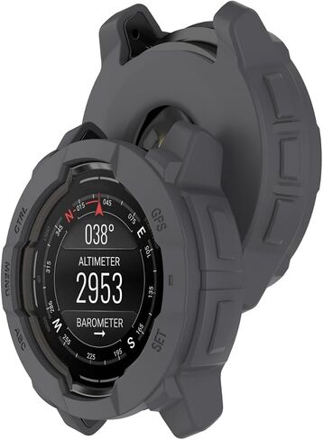 2-Packs Screen Protector Case Compatible with Garmin instinct 3 50MM, Silicone Case in Saudi Arabia