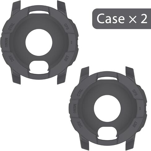 2-Packs Screen Protector Case Compatible with Garmin instinct 3 50MM, Silicone Case in Saudi Arabia