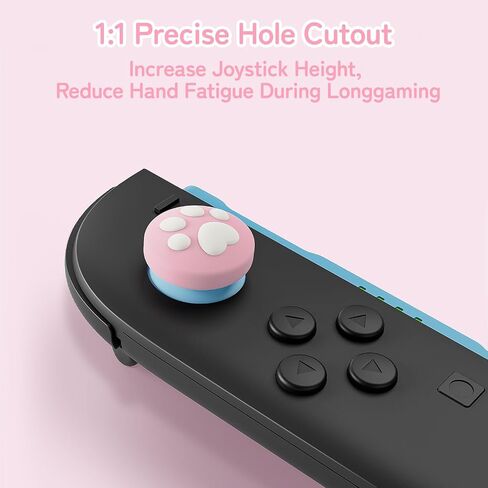 Geekshare Cat Paw Thumb Grips متوافقة مع Switch 2 Game Console ، Cover Cover Cover Anti -Slip for Switch 2025 ، 4pcs - Pink Blue in Saudi Arabia
