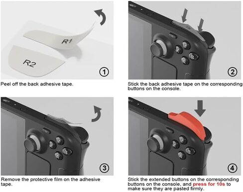 أزرار الكتف Playvital TRIGGER TRIGERENT SET لمجموعة LCD على سطح السفينة ، L1R1L2R2 Extender for Steam Deck OLED - WHITE in Kuwait